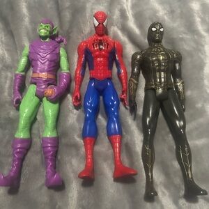 Marvel Hasbro 12 in Action Figure Spider-Man, Green Goblin, Gold Suit Spider-Man
